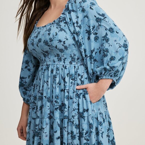 NWT TORRID FLORAL SKATER MIDI DRESS - SIZE 3 - Picture 2 of 10